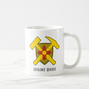 "Geology Rocks" New Mexico Flag Hammer Logo Koffiemok