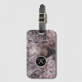 Geology Sweet Pink Rock Texture Custom Monogram Bagagelabel