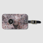 Geology Sweet Pink Rock Texture Custom Monogram Bagagelabel (Voorkant (horizontaal))