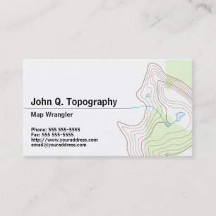 Geoloog, cartograaf Topographic Map Personal Visitekaartje