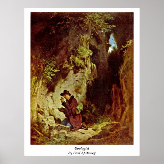 Geoloog door Carl Spitzweg Poster (Voorkant)