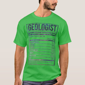 Geoloog Funny Geology Nutrition Label T-shirt