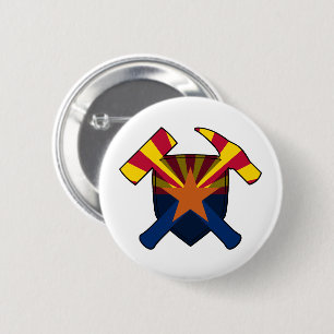 Geoloog Hamer Schild - Arizona Vlag Ronde Button 5,7 Cm