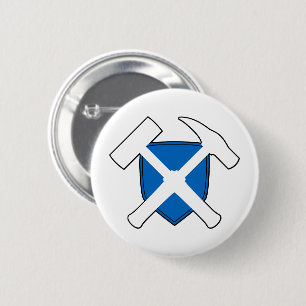 Geoloog hamer schild - Schotse vlag Ronde Button 5,7 Cm