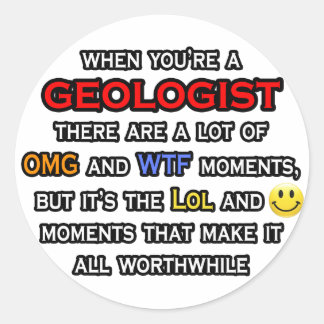 Geoloog... OMG WTF LOL Ronde Sticker