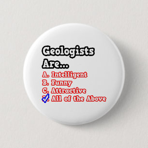 Geoloog Quiz... Joke Ronde Button 5,7 Cm