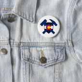 Geoloog Rots Hamer Schild- Vlag van Colorado Ronde Button 5,7 Cm (In situ)