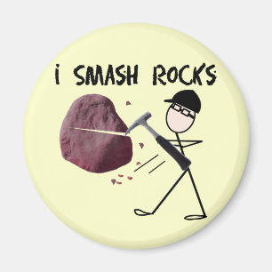 Geoloog Stickman "I Smash Rocks" Magneet