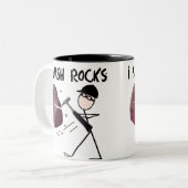 Geoloog Stickman "I Smash Rocks" Tweekleurige Koffiemok (Voorkant links)