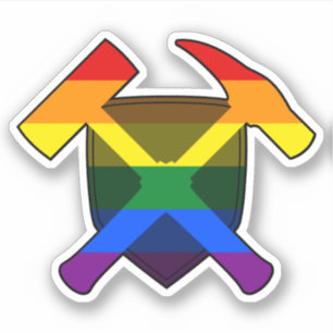 Geoloog's Rock Hammer en LGBT Rainbow Flag Sticker