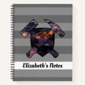 Geoloog's Rock Hammers met Hawaïaanse Lava Flow Notitieboek (Voorkant)