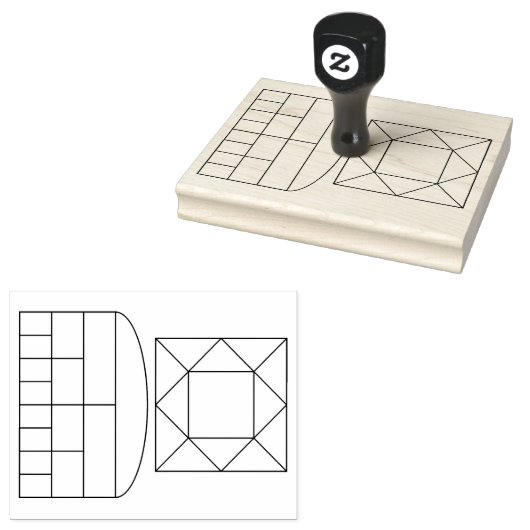 Geomantic Shield en House Chart Stamp Rubberstempel (Gestempeld)