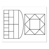 Geomantic Shield en House Chart Stamp Rubberstempel (Afrduk)