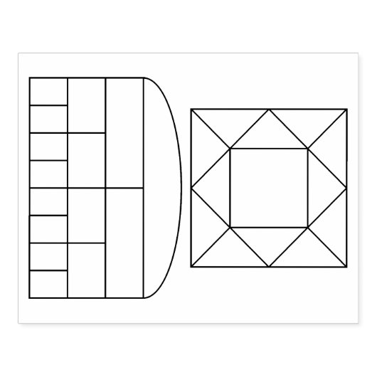 Geomantic Shield en House Chart Stamp Rubberstempel (Afrduk)