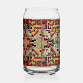 Geomethrisch tribaal/etnisch patroon blikvorm glas (Rechts)