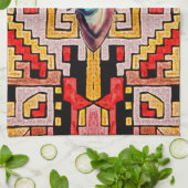 Geomethrisch tribaal/etnisch patroon met oog theedoek (Gevouwen)