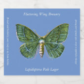 Geometra papilionaria - De Grote Emerald Moth Bier Etiket (Enkel label)