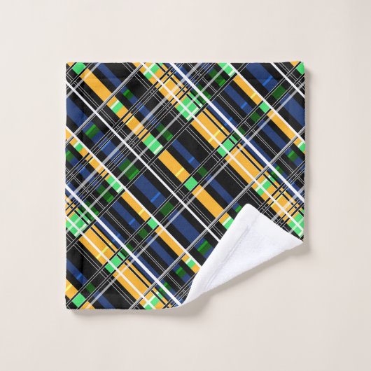 Géométri abstrait sans à damiers (Gant de toilette)