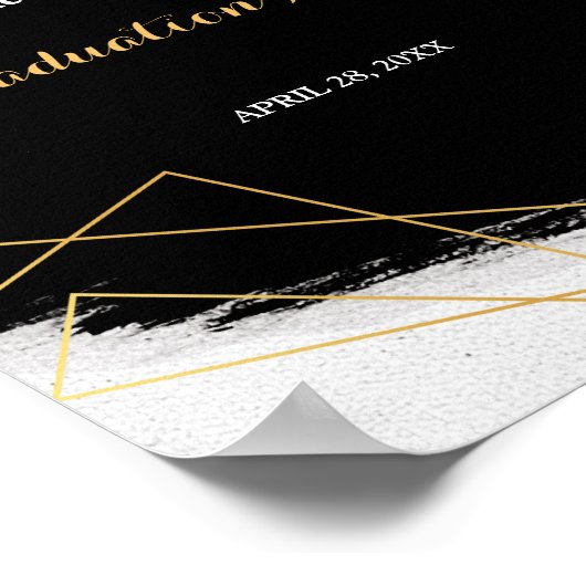 Geometri-Afstuderen met moderne zwarte en goudWate Poster (Hoek)