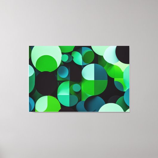 Geometría Verde Vibrante Canvas Afdruk (Voorkant)