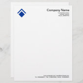 Geometric 01 - Navy Blue Briefhoofd (Voorkant / Achterkant)