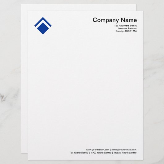 Geometric 01 - Navy Blue Briefhoofd (Voorkant / Achterkant)