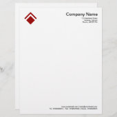 Geometric 01 - Ruby Red Gepersonaliseerd Briefhoofd (Voorkant / Achterkant)