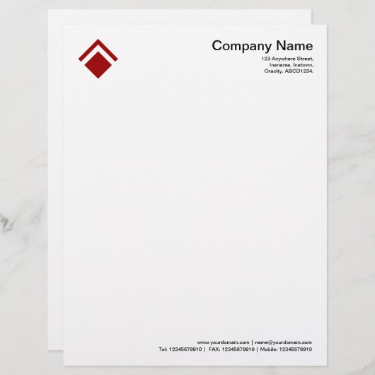 Geometric 01 - Ruby Red Gepersonaliseerd Briefhoofd (Voorkant / Achterkant)