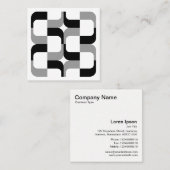 Geometric 020614 — Zwart en grijs Vierkante Visitekaartje (Voorkant / Achterkant)