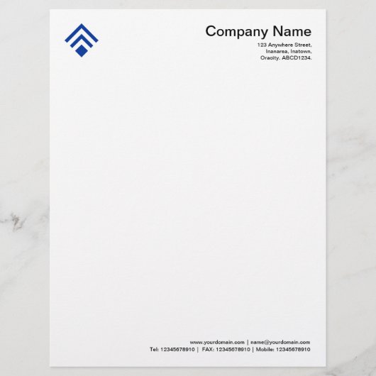 Geometric 02 - Navy Blue Persoonlijk Briefhoofd (Voorkant)