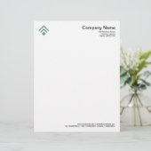 Geometric 02 - Ocean Green Gepersonaliseerd Briefhoofd (Staand voorkant)