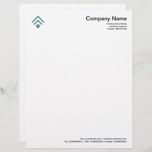 Geometric 02 - Ocean Green Gepersonaliseerd Briefhoofd (Voorkant / Achterkant)