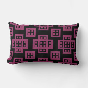 Geometric 030614 - Crimson on Black Kussen