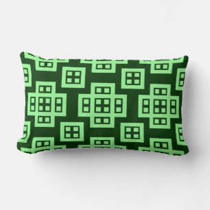 Geometric 030614 - Mint Green op Dk Forest Green Kussen