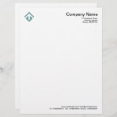 Geometric 03 - Ocean Green Briefhoofd Ontwerp (Voorkant / Achterkant)