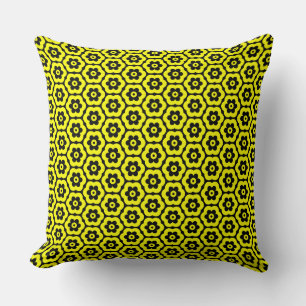Geometric 280514 (03) - Geel op zwart Kussen