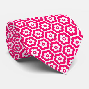Geometric 280514 (03) - Neon Red on Yellow Stropdas