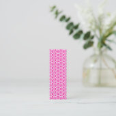Geometric 280514 (03) - White on Deep Hot Pink Mini Visitekaartje (Staand voorkant)