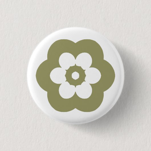 Geometric 290514 (3) - Khaki on White Ronde Button 3,2 Cm (Voorkant)