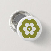 Geometric 290514 (3) - Olijf op wit Ronde Button 3,2 Cm (Voorkant /achterkant)