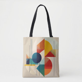 Geometric Abstract Art in Bauhaus Style Draagtas