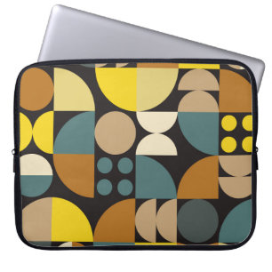 Geometric abstract artwork poster with colorful si laptop sleeve