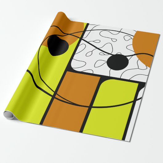 Geometric Abstract Design with Bold Shapes Cadeaupapier (Uitgerold)
