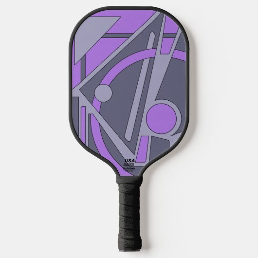 Geometric Abstract in Lavender and Grey Pickleball Paddle (Voorkant)