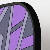 Geometric Abstract in Lavender and Grey Pickleball Paddle (Links Detail)