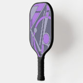 Geometric Abstract in Lavender and Grey Pickleball Paddle (Links)