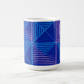 Geometric Abstract Mug Blue Pink Neon Pattern Coff (Centre)