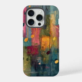 Geometric Abstract Music Themed Art iPhone 15 Pro Hoesje