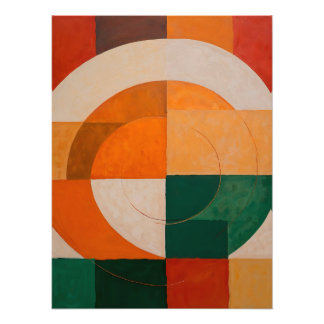 Geometric Abstract with Arcs Foto Afdruk