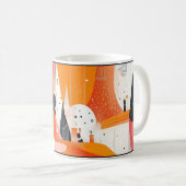 Geometric ark artwork. retro vintage coffee mug (Devant droit)